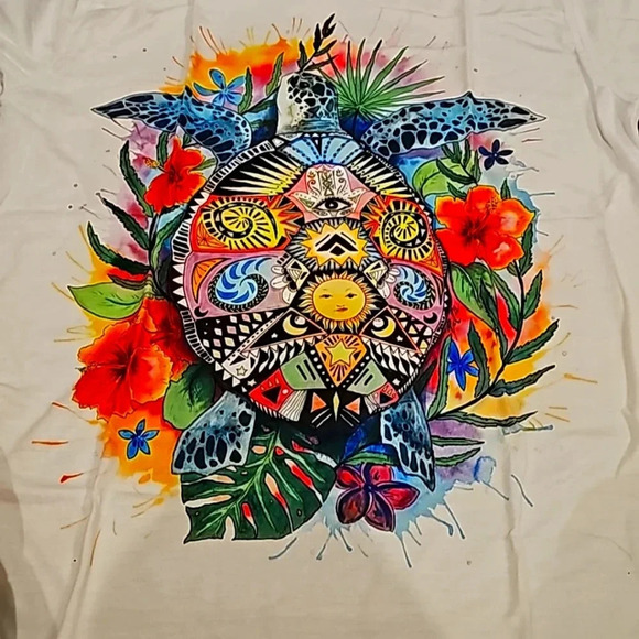 Floral turtle tshirt - Picture 1 of 2